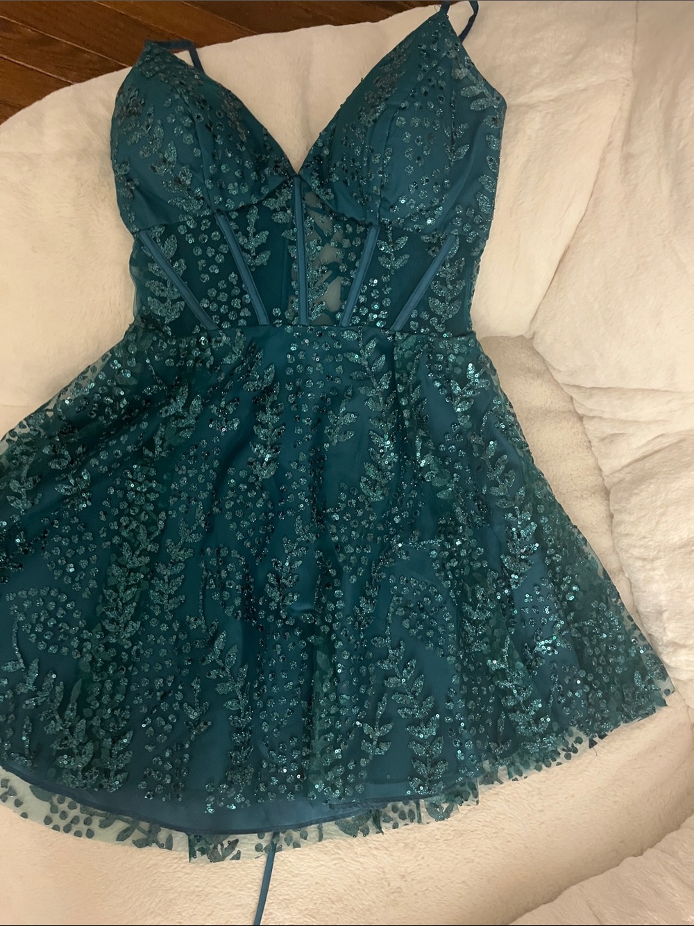 Blondie Nites Teal Sequin Mini Dress